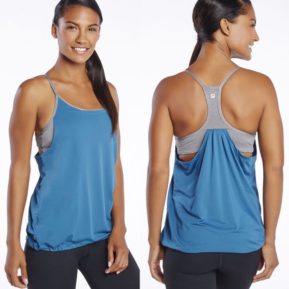 Fabletics Blue & Gray Strappy Norwalk Tank - Picture 1 of 3